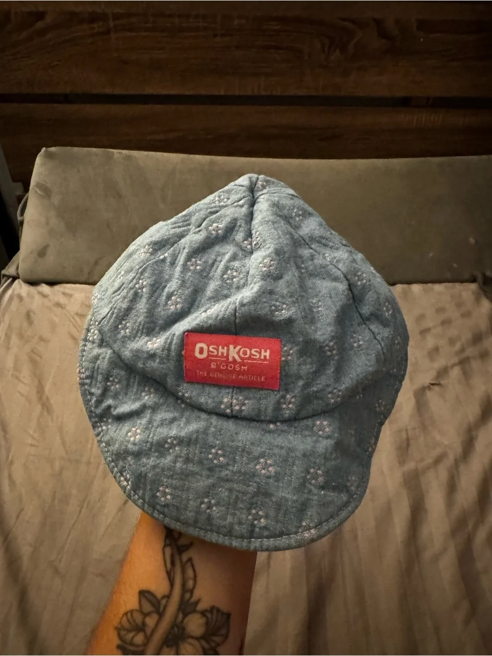 Vintage OshKosh B'gosh Blue Floral Kids Cap